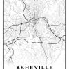 asheville nc city map art – minimalist & classic printable wall decor