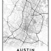 austin texas city map art – minimalist & classic printable wall decor