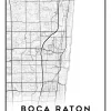 boca raton florida city map art – minimalist & classic printable wall decor