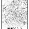 brussels belgium city map art – minimalist & classic printable wall decor