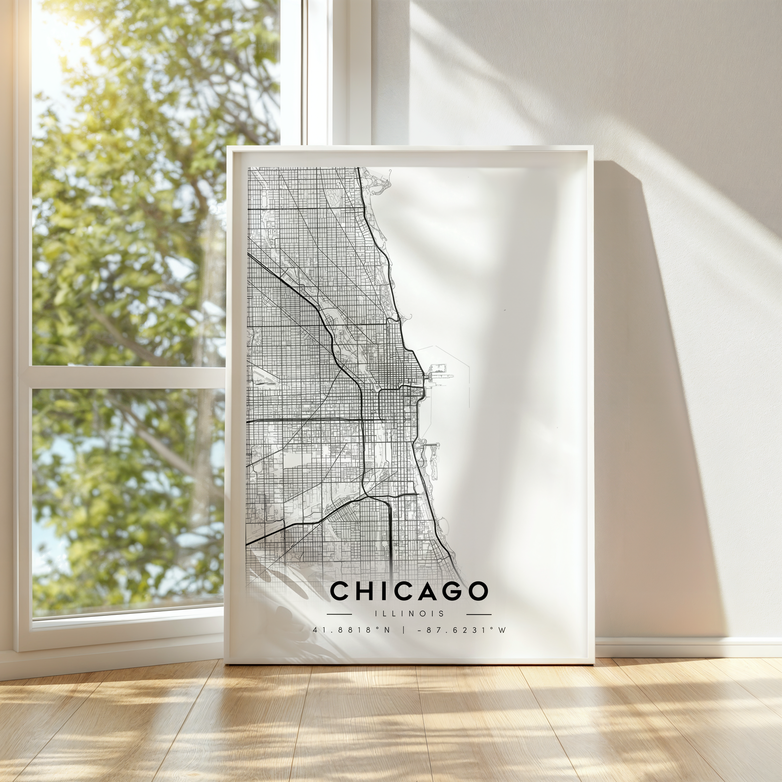 chicago city map art | set of 2 printable prints | minimalist & classic designs | instant digital download | modern wall decor