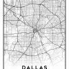 dallas city map art – minimalist & classic printable wall decor