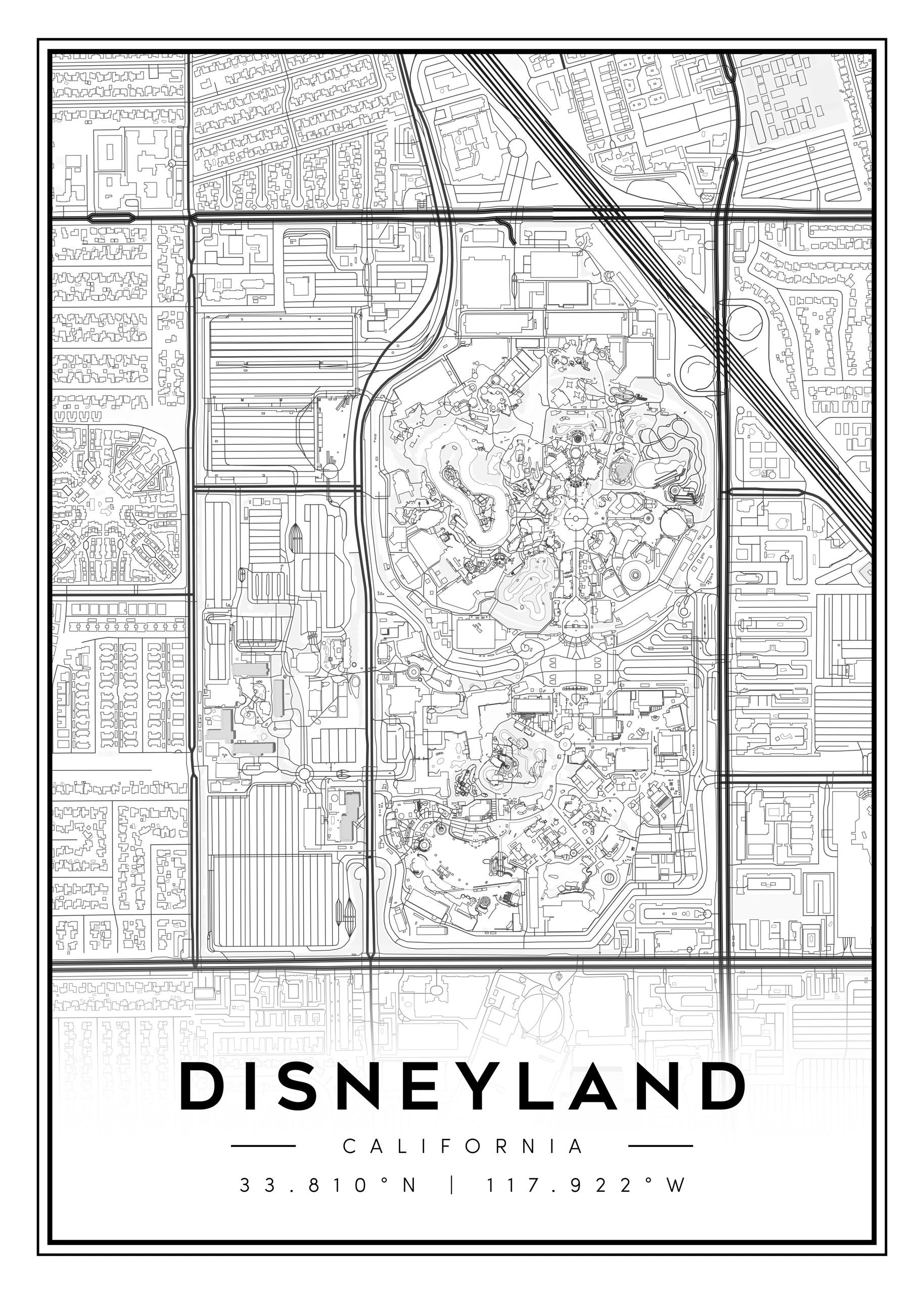 disney world florida city map art – minimalist & classic printable wall decor (copy)