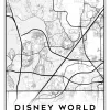 disney world florida city map art – minimalist & classic printable wall decor