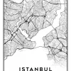 istanbul turkey city map art – minimalist & classic printable wall decor