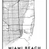miami city map art – minimalist & classic printable wall decor