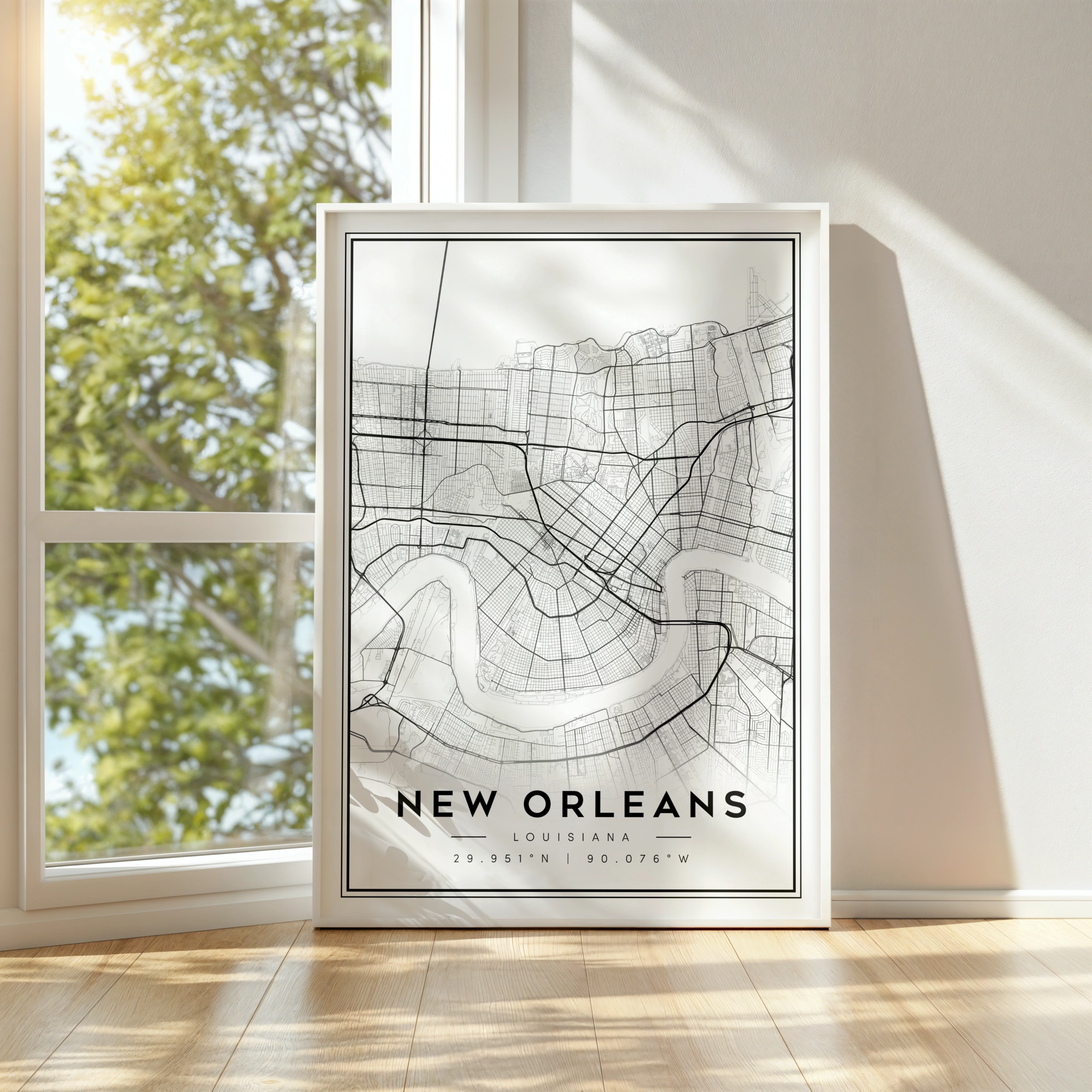 new orleans city map art – minimalist & classic printable wall decor