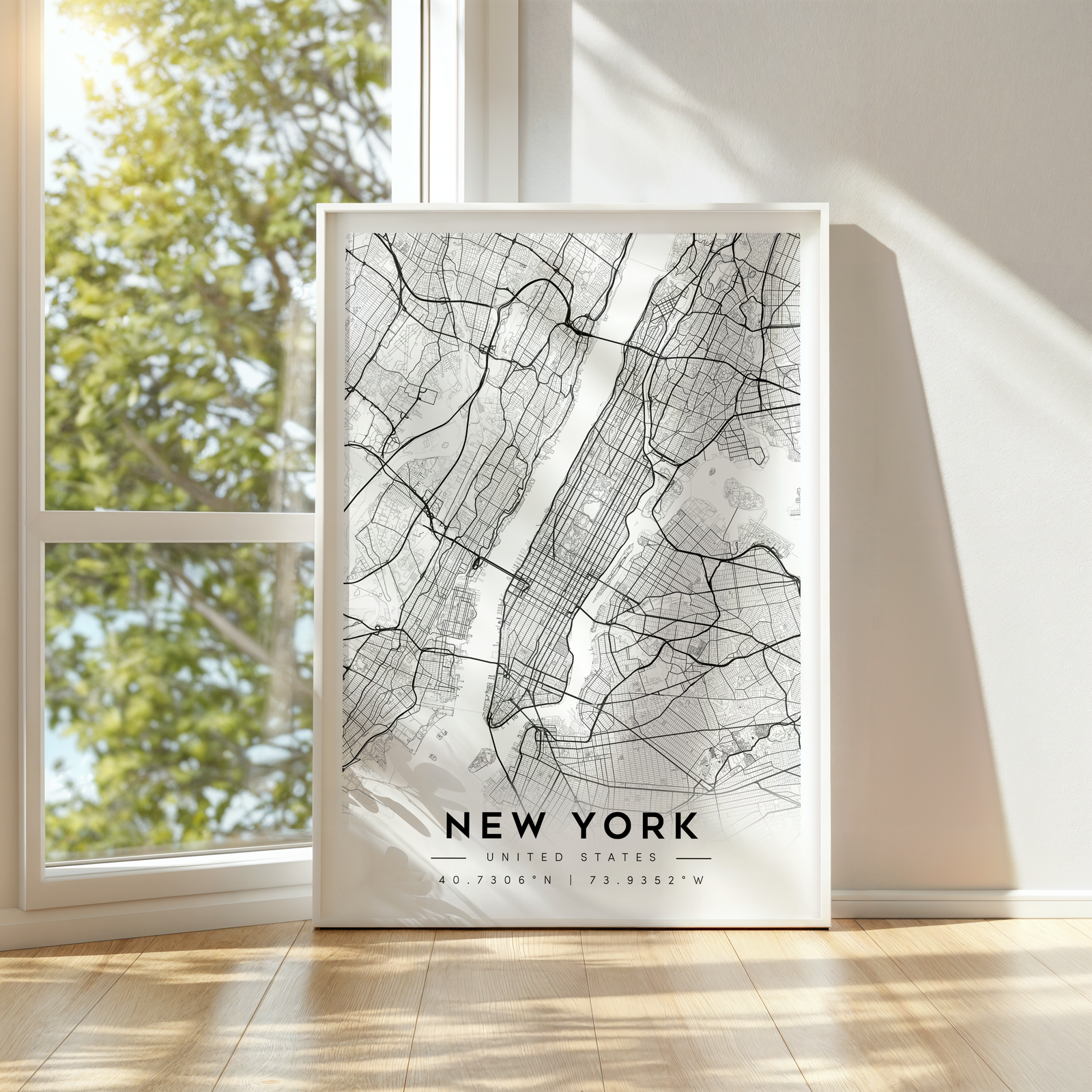 new york city map art | set of 2 printable prints | minimalist & classic designs | instant digital download | modern wall decor