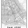 san jose city map art – minimalist & classic printable wall decor