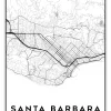 santa barbara california city map art – minimalist & classic printable wall decor