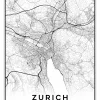zurich city map art – minimalist & classic printable wall decor